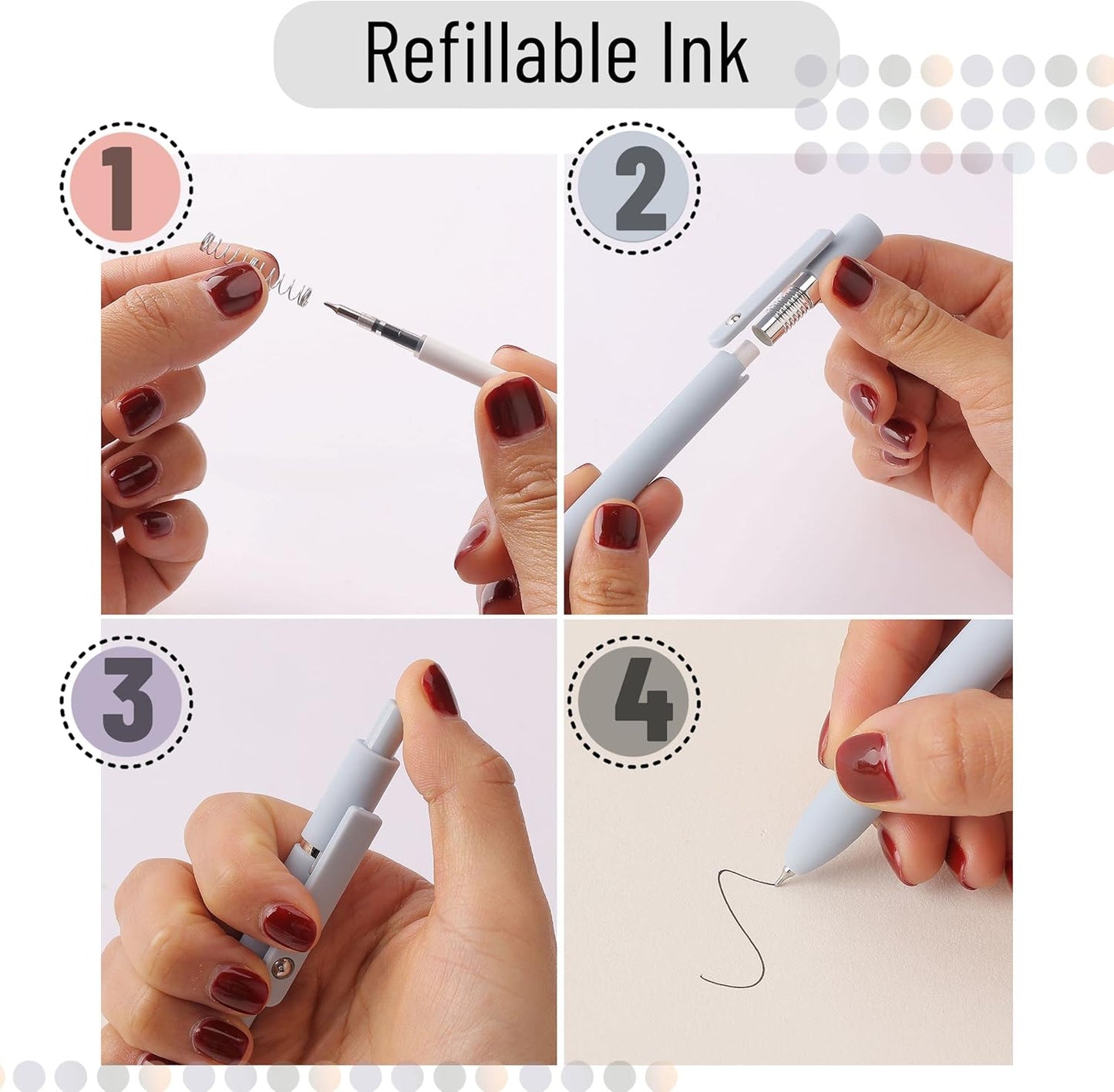 Mr. Pen- Retractable Gel Pens, 12 Pack, Morandi and Vintage Barrels, Fast Dry, Black Gel Pens Fine Point 0.5mm, Aesthetic Pens for Journaling