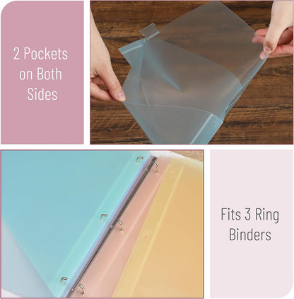 Mr. Pen- Binder Dividers with Pockets and Tabs, 1 Set, 8 Tabs/Set, Colorful, 3 Ring Binder Dividers with Tabs and Pockets on Both Sides