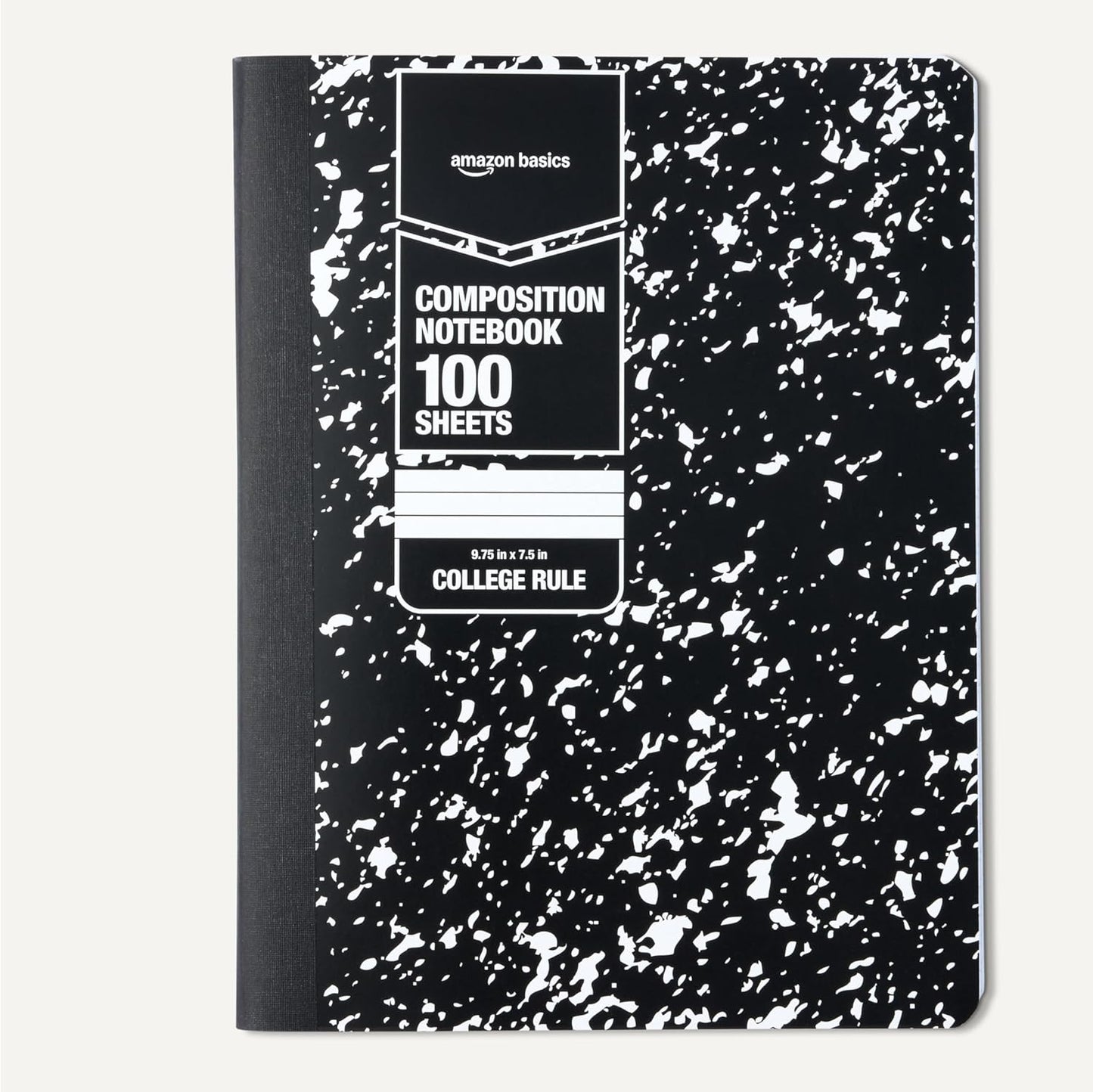 Amazon Basics Composition Notebook, College Ruled, 100 Sheets, 9.75" x 7.5", Assorted Marble Colors, 12-Pack