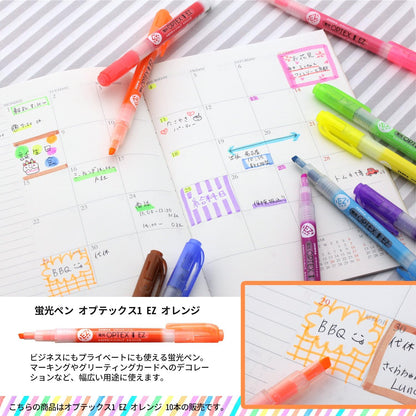 Zebra B-WKS11-E Optex 1 Highlighter, EZ, Brown, 10 Pieces