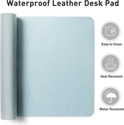Aothia Leather Desk Pad Protector, Mouse Pad, Office Desk Mat, Non-Slip PU Leather Desk Blotter, Laptop Desk Pad, Waterproof Desk Writing Pad for Office and Home (Black,36" x 17") - Colors B