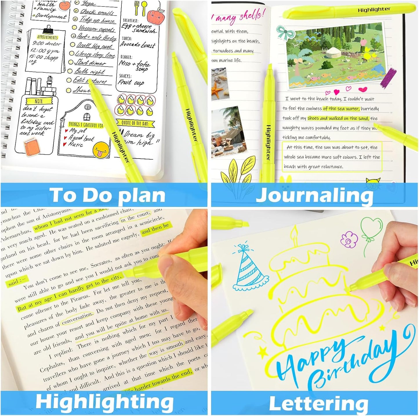 YEGEER Highlighters Bulk, Chisel Tip Dry-Quickly Highlighter Markers, 60 Count-Yellow Highlighters Pack for Adult Kids, Teachers Supplies for School, Classroom Must Have