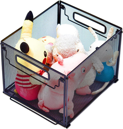SETTFRFE Letter Size Metal Mesh Hanging File Folder Organizer Crate Basket, Black