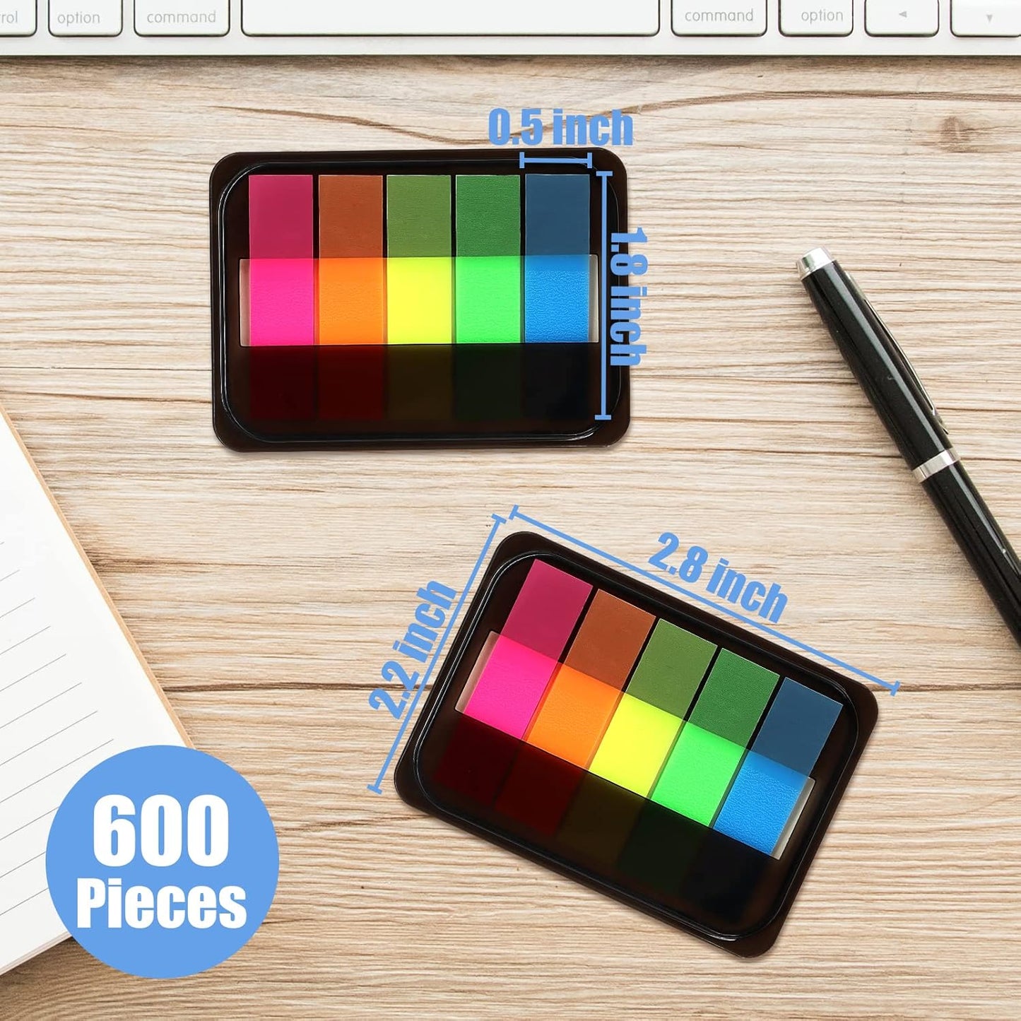 600 Pieces Sticky Index Tabs Page Flags, ALOTCHE Transparent Sticky Notes with Box Book Sticky Tabs for Annotating Books Page Marks Bookmarks Classify File