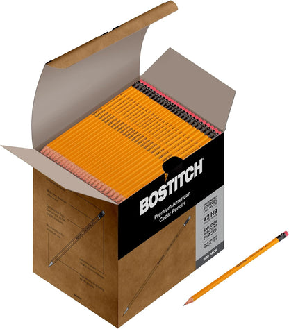 Bostitch Office Premium #2 Pencils, American Cedar Wood, Pre-Sharpened, HB Graphite, 12-Pack