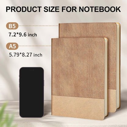 Lined Journal Notebook for Work College Ruled Note Book 5.79"x8.27"A5 PU Leather Daily Journaling 216 Pages for Women Men Writing Home School Supplies Business (Dark Green)