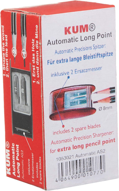 Kum AS2, Two Hole Automatic Long Point Pencil Sharpener, Mfg Part Number 1053021 (Extra lids not Included)