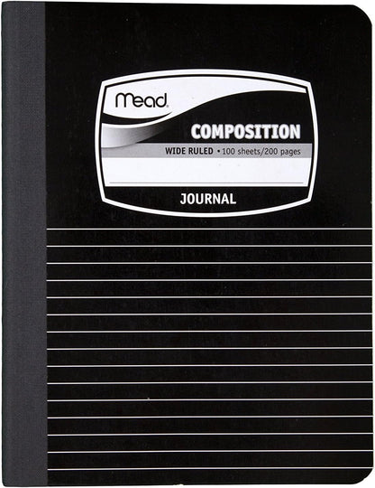 Mead Composition Books/Notebooks, Wide Ruled Paper, 100 Sheets, 9-3/4" x 7-1/2", 3 Pack (38063)