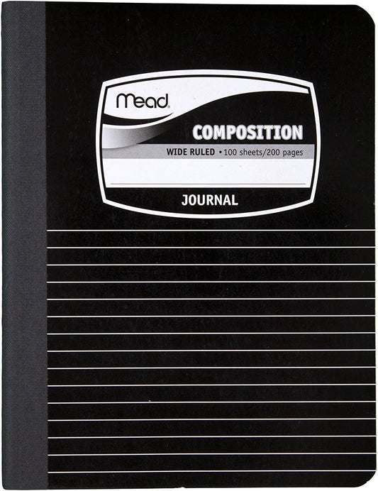 Mead Composition Books/Notebooks, Wide Ruled Paper, 100 Sheets, 9-3/4" x 7-1/2", 3 Pack (38063)