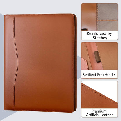 Padfolio Portfolio Organizer Legal Pad Holder Padfolio Folder Leather Portfolio Storage Clipboard Notepad with Cover for Letter Size A4 Writing Pad for Business and School Office