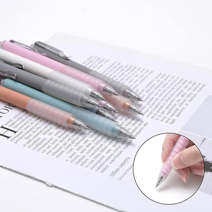 Linbsunne Ballpoint Pens Medium Point 1mm Black Ink Work Pen with Super Soft Grip Ball Point Pen for Men Women Retractable Office Pens (Gold Clip-6 count)