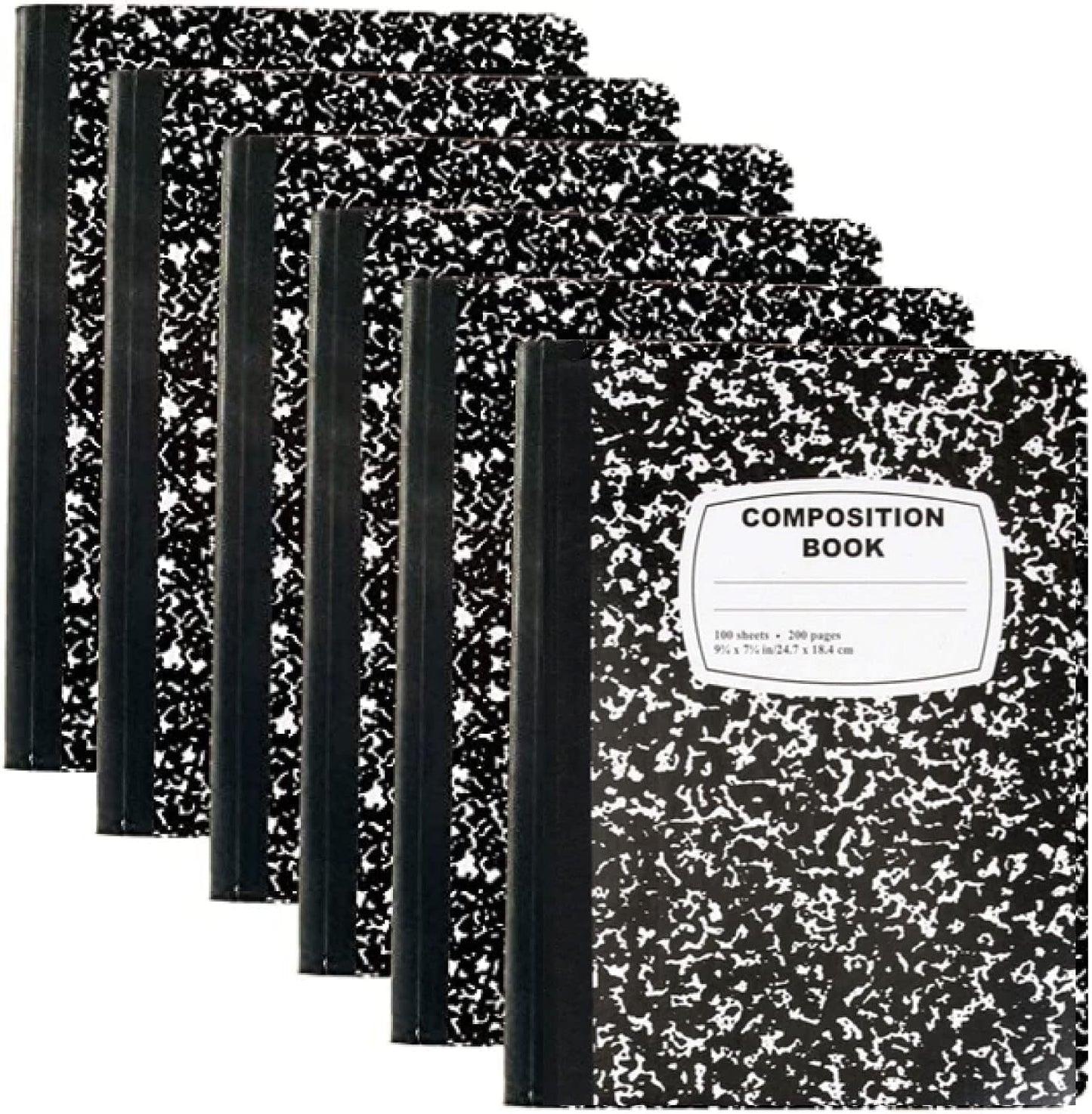 Trail maker Bulk Composition Notebooks (50 Pack), College Ruled Marble Cover, 200 Pages (100 Sheets), 9.75 x 7.5, Bulk School Supplies for Classroom, Office & School Donations