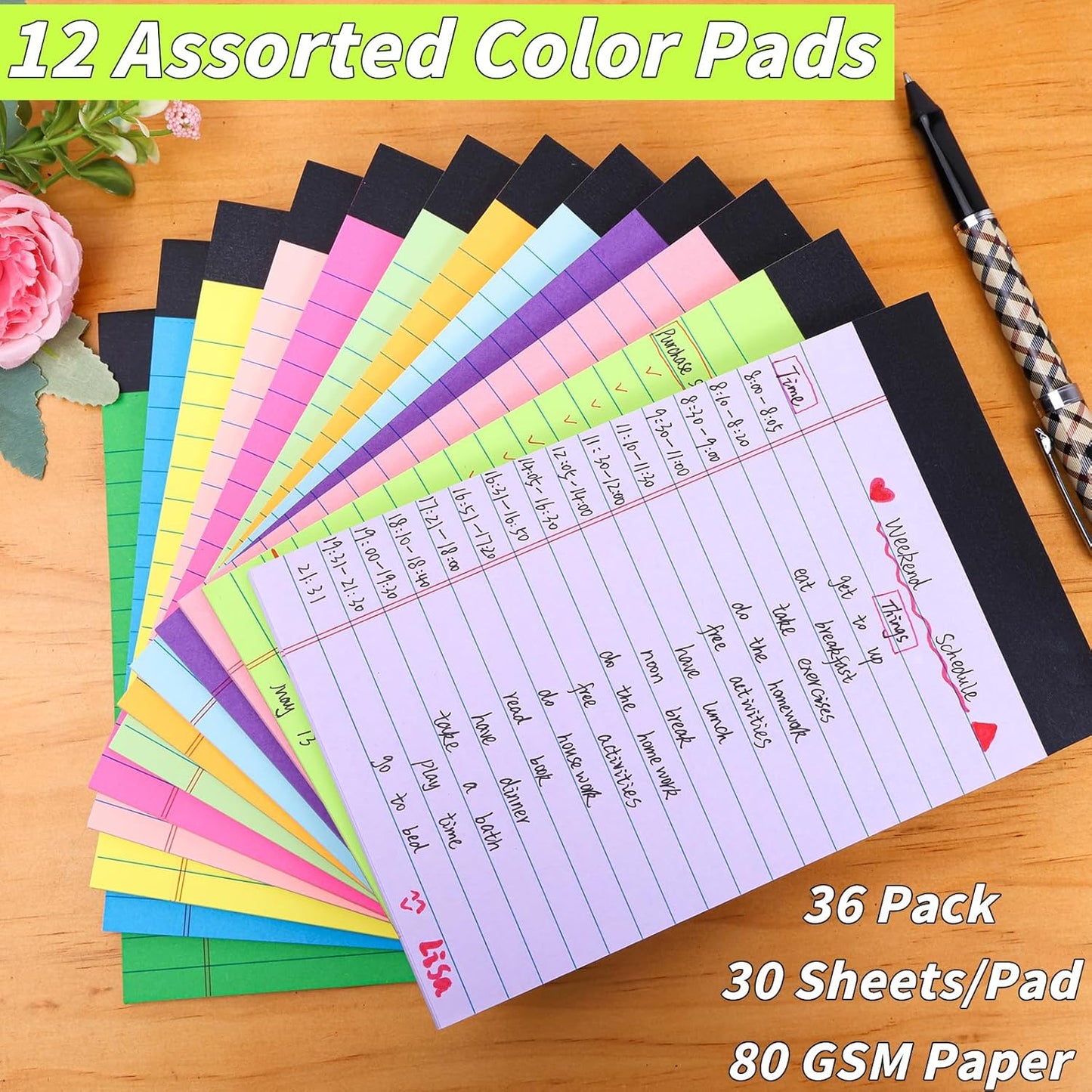 Note Pads 4x6, 36 Pack Small NotePads, Server Pads, Scratch Pads 4x6, Memo Pads White Paper, 50 Sheets per Blank Note Pads 4 x 6, Mini Writing Pads Pocket Notepads for Office School Home Supplies