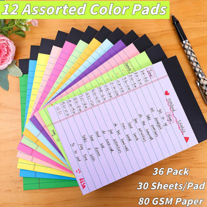 Note Pads 4x6, 36 Pack Small NotePads, Server Pads, Scratch Pads 4x6, Memo Pads White Paper, 50 Sheets per Blank Note Pads 4 x 6, Mini Writing Pads Pocket Notepads for Office School Home Supplies