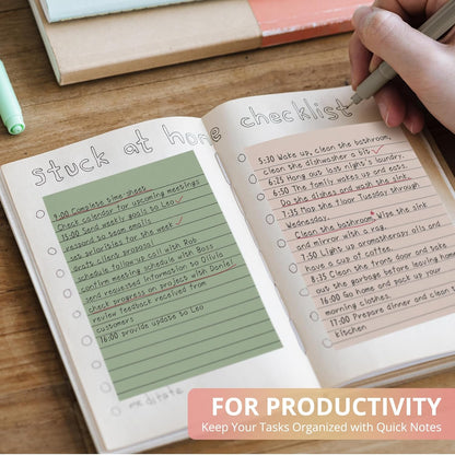 Lined Sticky Notes, 24 Pads, 4x6 Inches, Large Sticky Notes with Lines, Memo Note Pads in Multi Colors, 30 Sheets/Pad, Super Sticking Power for Office ＆ Home & Planning - Bright