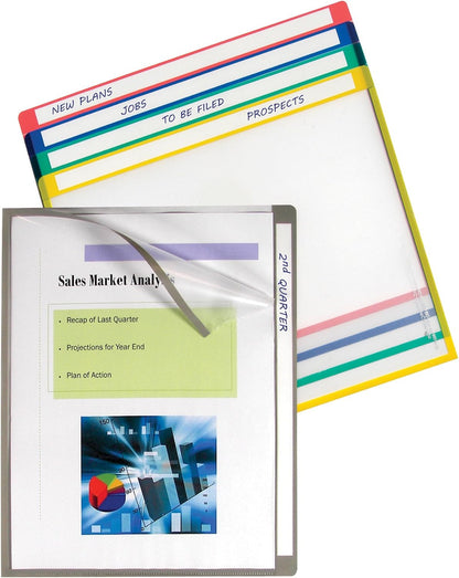 C-Line Write-On Project Folders, Heavyweight Poly, Assorted Colors, 8.5 x 11 Inches, 25 per Box (62160)