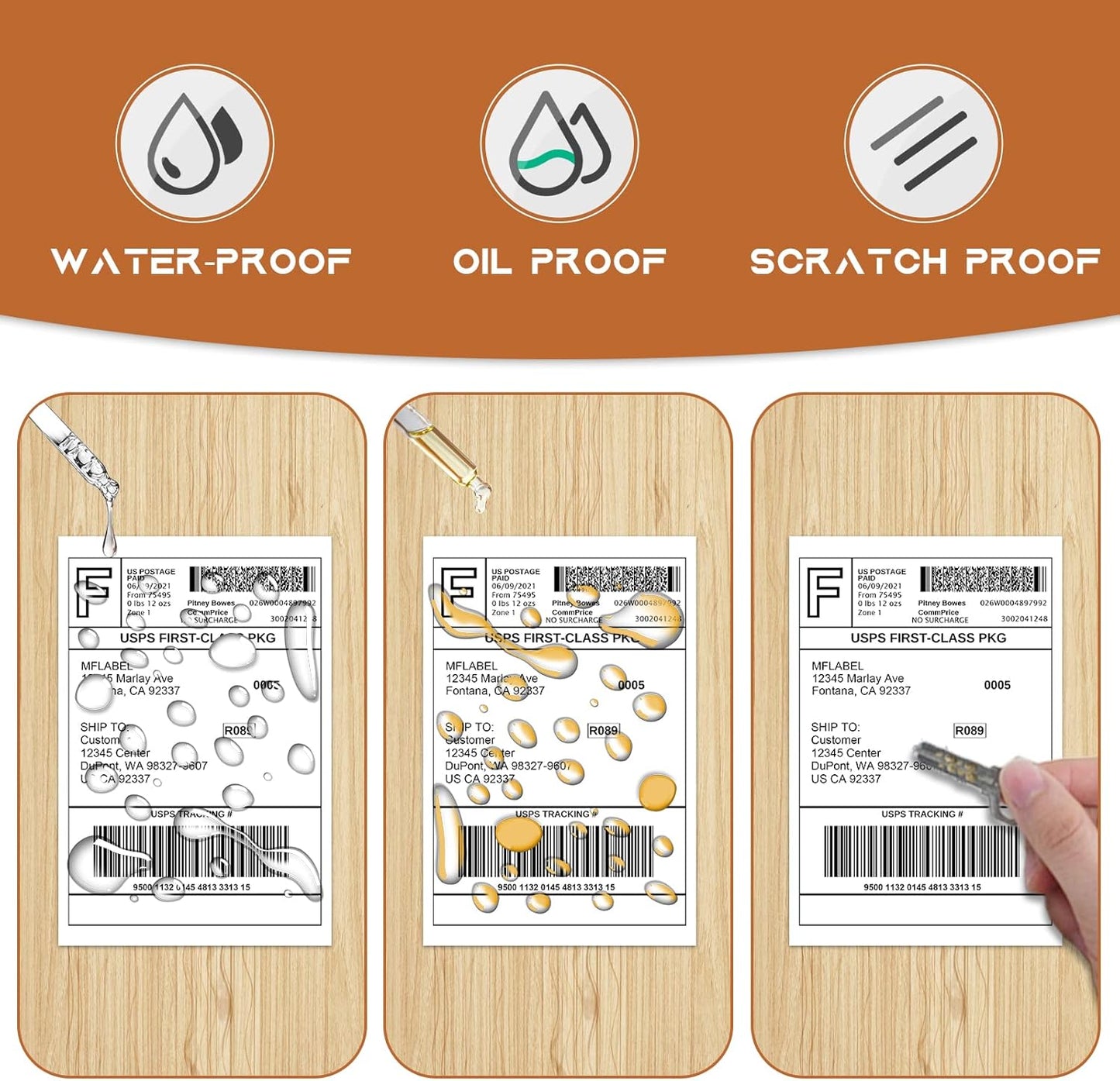 MFLABEL 4x6 Thermal Shipping Labels - 2 Rolls of 250, Perforated & Smudge-Proof Direct Thermal Labels Compatible with Rollo, Zebra, for Amazon UPS FedEx Shopify