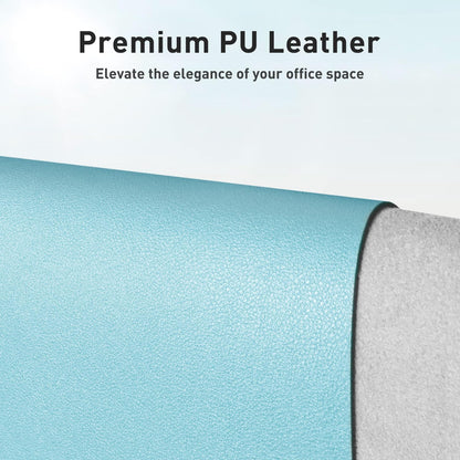 Aothia Non-Slip Waterproof PU Leather Desk Pad Protector for Mouse, Writing Desk, Office, Home, Laptop Blotter, 23.6" x 13.7", Black - Colors B