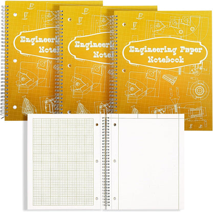 Colarr Engineering Computation Pad 8.5" x 11" Engineering Wirebound Spiral Notebook Grid Pad 5 Squares Per Inch Graph Paper for Drafting Drawing Blueprint Sketching(Blue,4 Pads)