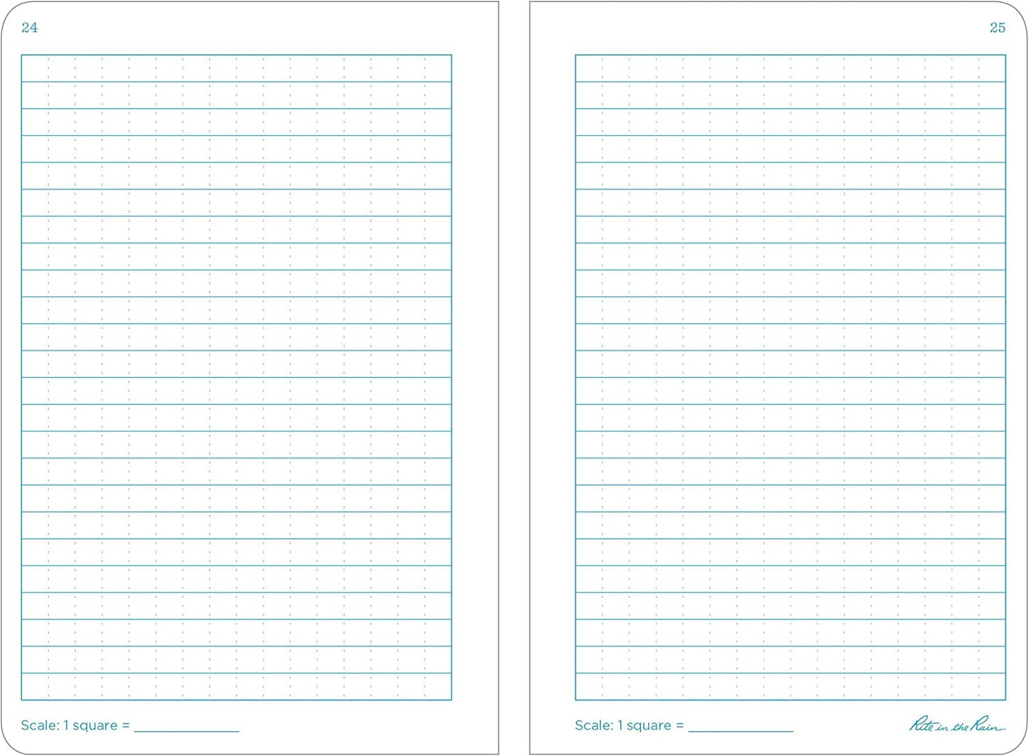 Rite In The Rain Weatherproof Stapled Notebook, 4.625" x 7", Orange Cover, Universal Pattern, 3 Pack (No. OR71FX)