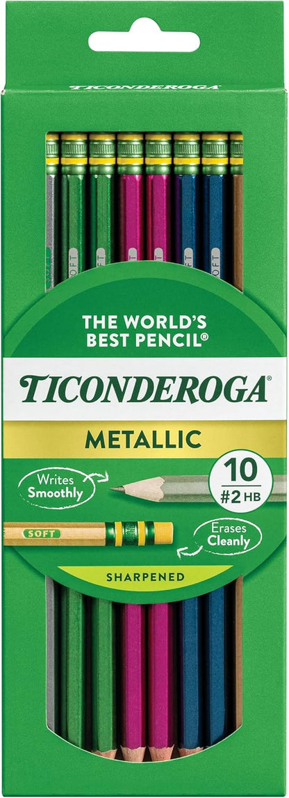 Ticonderoga Wooden Pencils, Pre-Sharpened, 2 HB Soft, Pastel Colors, 18 Count