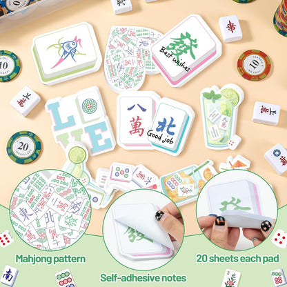 CJiangpo 30Pcs Marshmallow Sticky Notes Pads, 600 Sheets Cute Self Stick Notepad Memo Pads Funny Cartoon Page Marker Classroom Rewards Camping Themed Gift