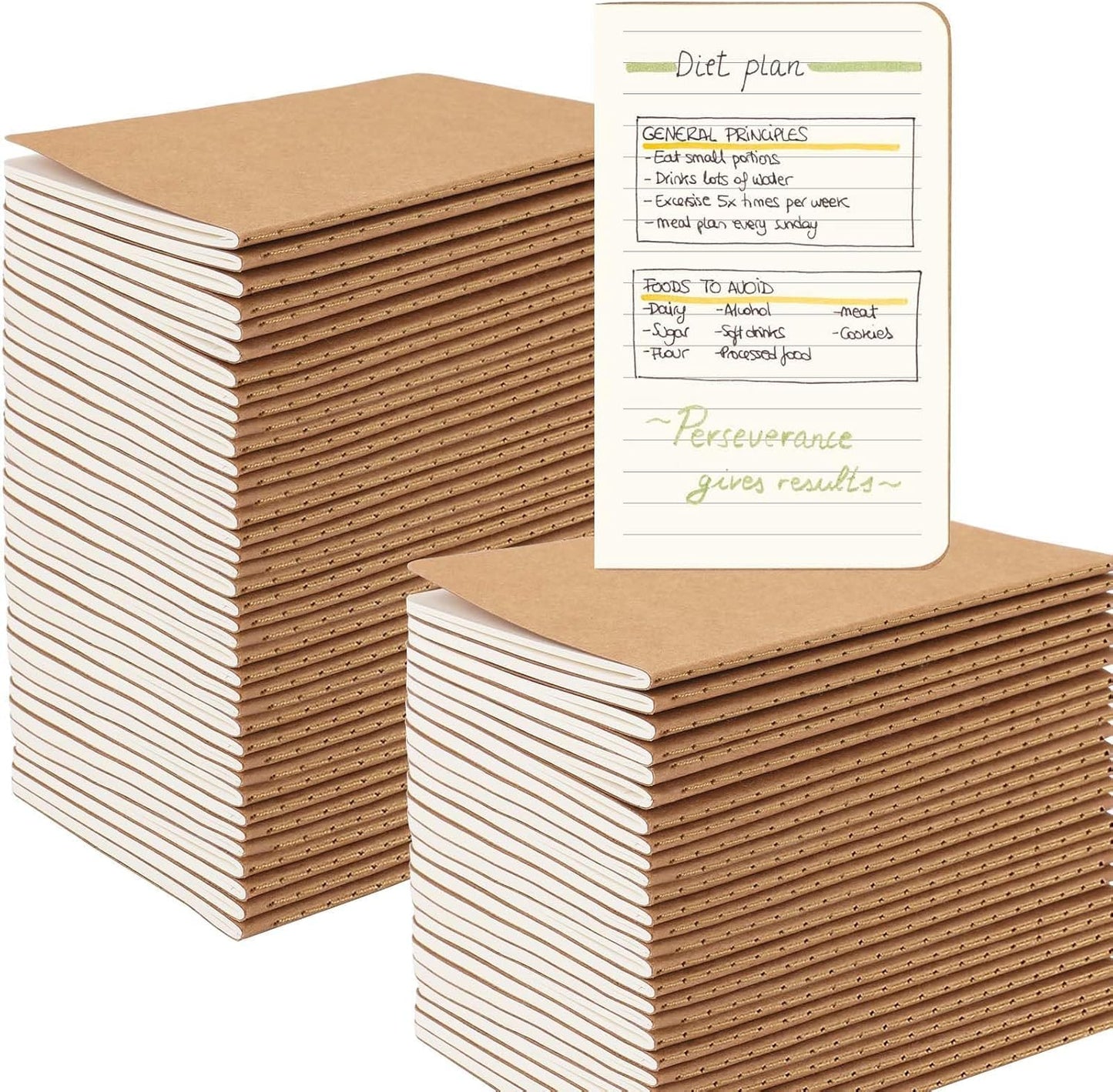 Oucaru 48PCS Pocket Notebook, 3.5" x 5.5", 8 Color, 52 Pages Blank Notebook Mini Notebook Journal, Small Notebook Memo Notepad for Students, Traveler, School Supplies