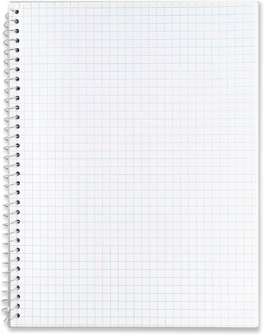 Emraw Graph Paper Notebook (4 Pack) Grid Notebook, Graph paper spiral notebook, Graph notebook, 4 Squares per inch Grid paper notebook, White Paper Quad Ruled Spiral Assorted Colors - by Enday