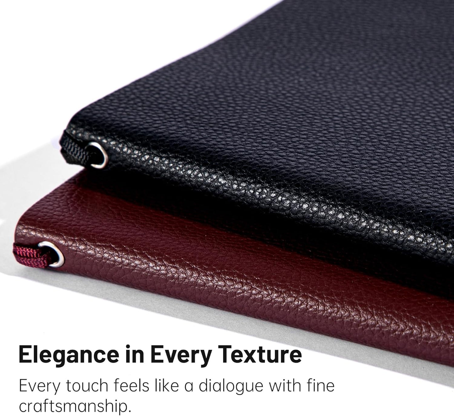 CAGIE Lined Journal Notebook for Men & Women,176 Pages A5 Medium Size, Softcover Leather Journals for Writing, College Ruled Notebook for Work & School, 100 GSM Thick Paper (5.7'' x 8.3'') (Burgundy)