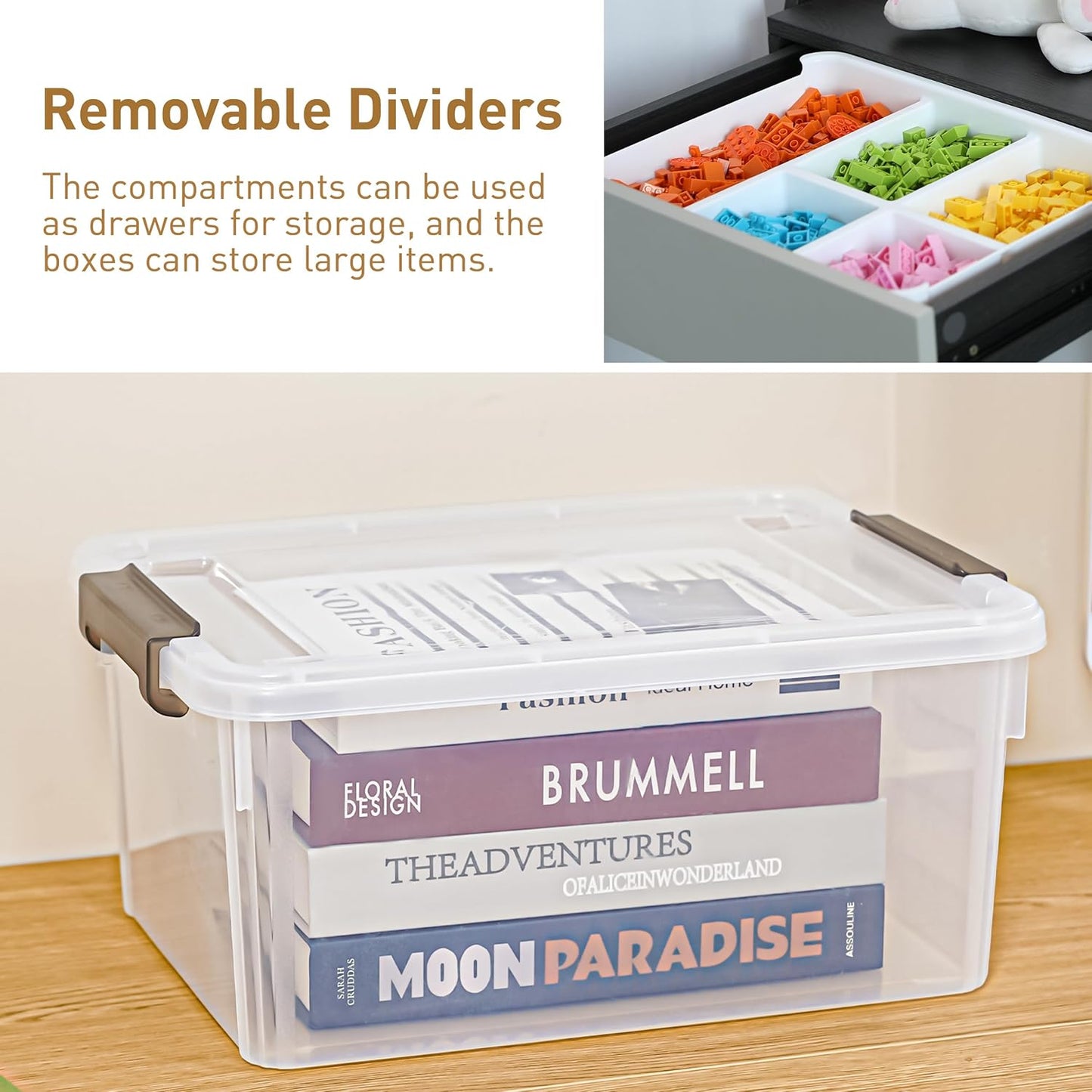 Citylife 17 QT Plastic Storage Box with Removable Tray Craft Organizers and Storage Clear Storage Container for Organizing Bead, Tool, Sewing, Playdoh