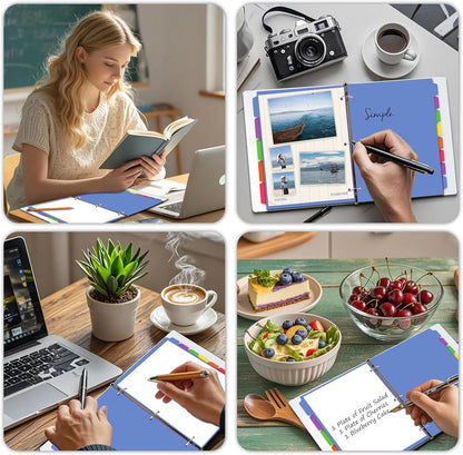 Cute 5 Tab Binder Dividers with Tabs, Write&Erase Plastic Dividers for 3 Ring Binder, Multicolor, Ring Binder Dividers with Tabs for School Office,6 Sets(30pcs)