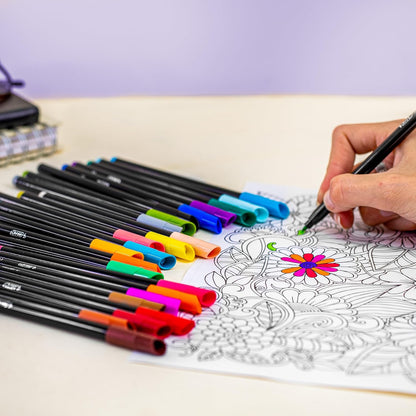 BIC Intensity Felt Tip Pens, Vibrant Colouring Pens, School Supplies for Kids or Adults, 24 Pack