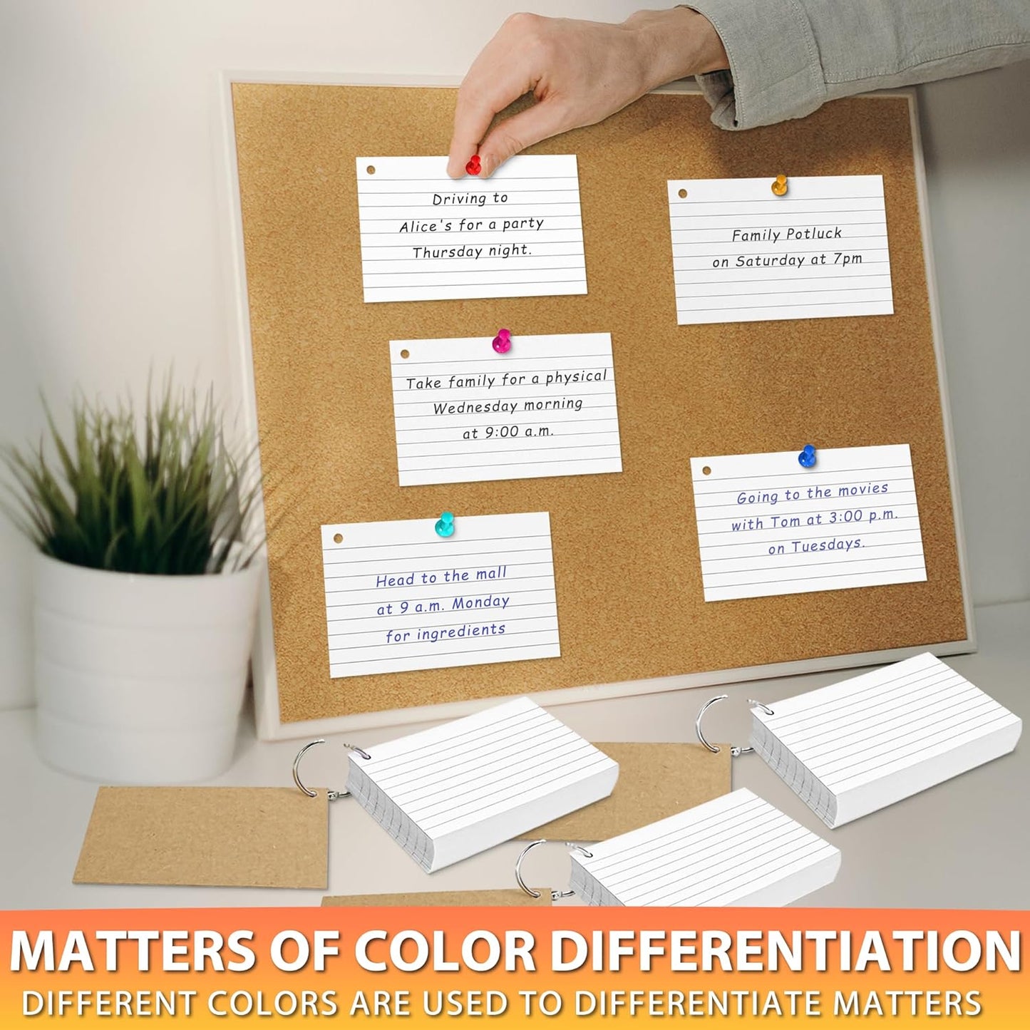 500PCS Colored Index Cards, 3x5 Inches Flash Cards with Ring, Lined on Both Side Notecards Ruled Study Card Flashcards Heavy Note Cards for Studying, Learning, School, College