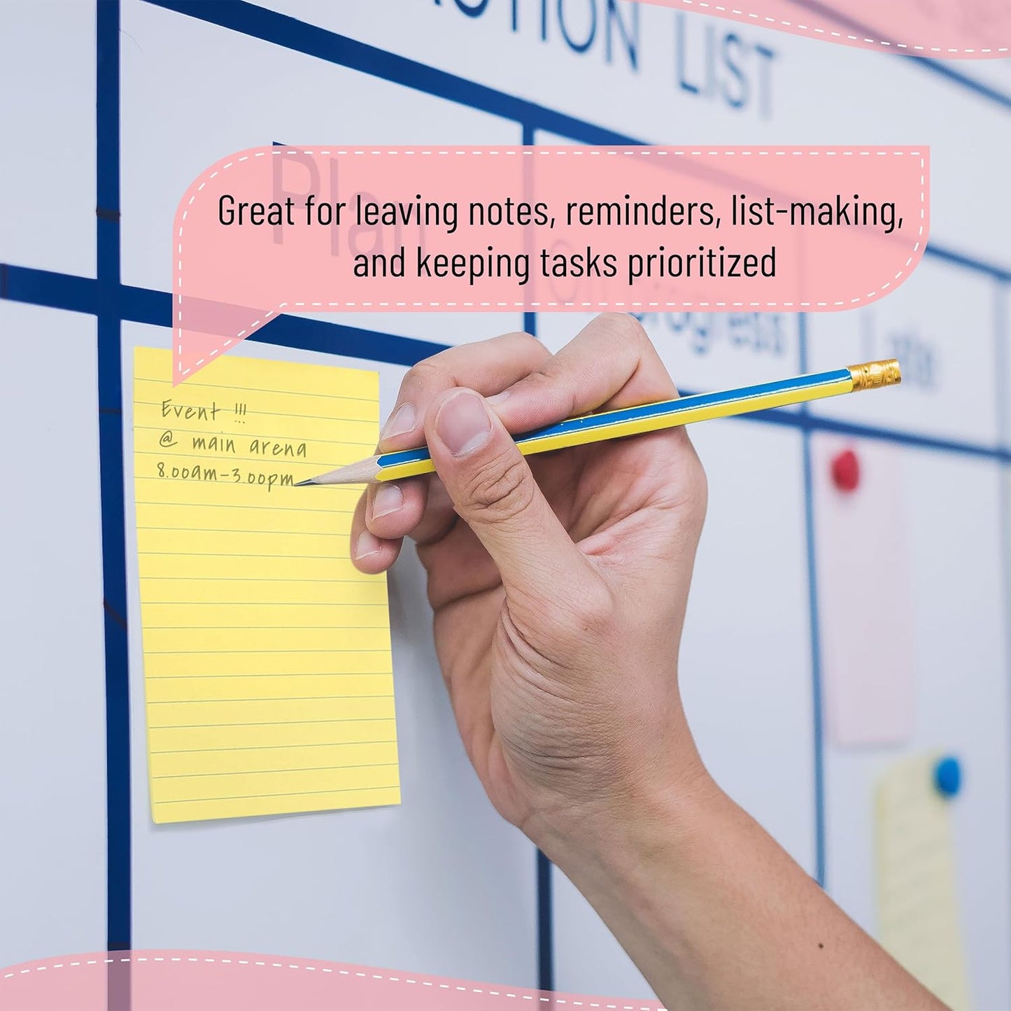 Mr. Pen- Lined Sticky Notes, 3" x 3", 12 Pads, 60 Sheets/Pad, Morandi Color, Bulk Sticky Notes with Lines, Ruled Post Stickies, Memo Pads, Self-Stick Note Pad for Office, School, Home, Study