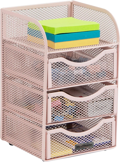 Mind Reader Desktop Accessory Storage, Paper Binder Clip Basket, Workspace, Office, Metal Mesh, 4.75"L x 5"W x 8"H, Black
