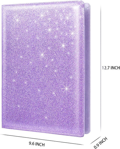 WAVEYU Resume Portfolio Folder, Padfolio Clipboard, Writing Portfolio Leather Clipboard with Cover for Legal Pad Holder Letter Size A4 for Business Conference Notepad Clip Boards, Purple