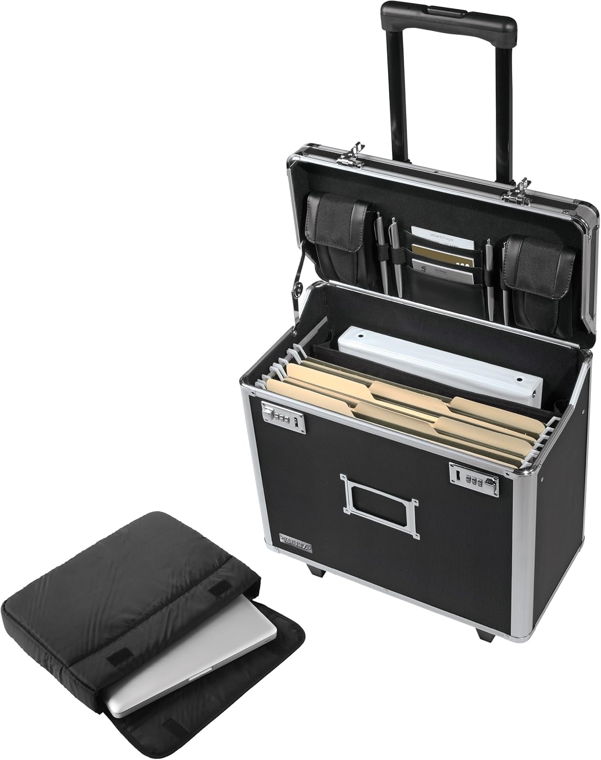 Vaultz Locking Mobile File Chest, Letter/Legal Files, 17.5" X 15.5" X 14.5", Black