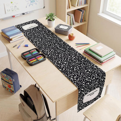 Breling 4 Pcs Preschool Graduation Decorations Table Runner Kindergarten Graduation Tablecloth Composition Pencil Crayon Ruler Notebook Table Runner for School Dining Room Classroom Party Decoration