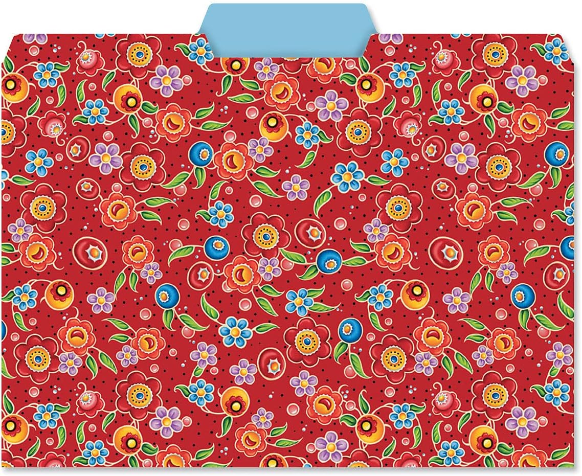 Current Floral Fun File Folders Value Pack - Bulk Set of 24, 6 Pretty Decorative Designs, 1/3 Cut Tabs, Heavy-Duty Paper Stock, Office Supplies for Home & Work, 9-½” x 11-¾” Letter Size