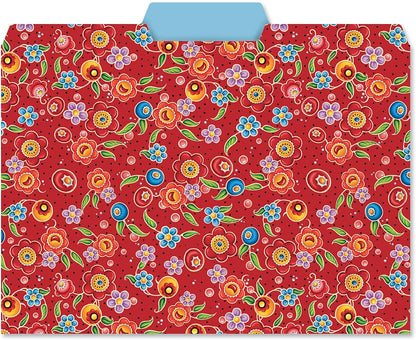 Current Floral Fun File Folders Value Pack - Bulk Set of 24, 6 Pretty Decorative Designs, 1/3 Cut Tabs, Heavy-Duty Paper Stock, Office Supplies for Home & Work, 9-½” x 11-¾” Letter Size