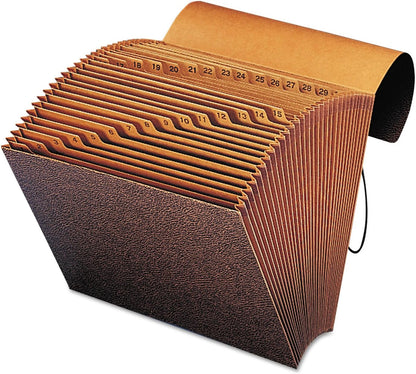 Smead TUFF Expanding File 21 Pockets, Alphabetic (A-Z), Flap and Cord Closure, Letter Size, Redrope (70318)