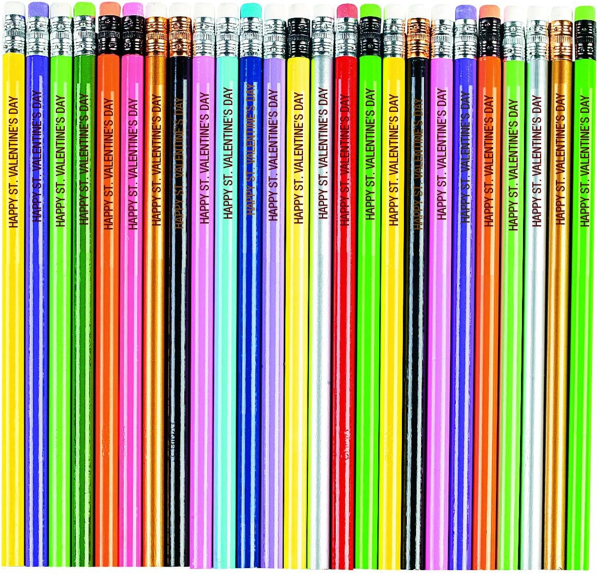 Fun Express Personalized Wooden Pencils Bulk Classroom - 72 Custom Engraved Pencils in Vibrant Colors - Perfect for Parties, School, and Office Use