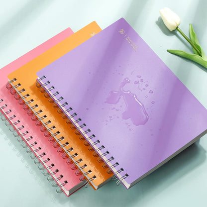 EMSHOI A5 Spiral Notebook College Ruled Lined Journal, Small 5.7" X 8.22", 300 Pages/150 Sheets, 100gsm Thick Paper, Waterproof Hardcover, for Office School Women Men Work Writing Notes, Blue