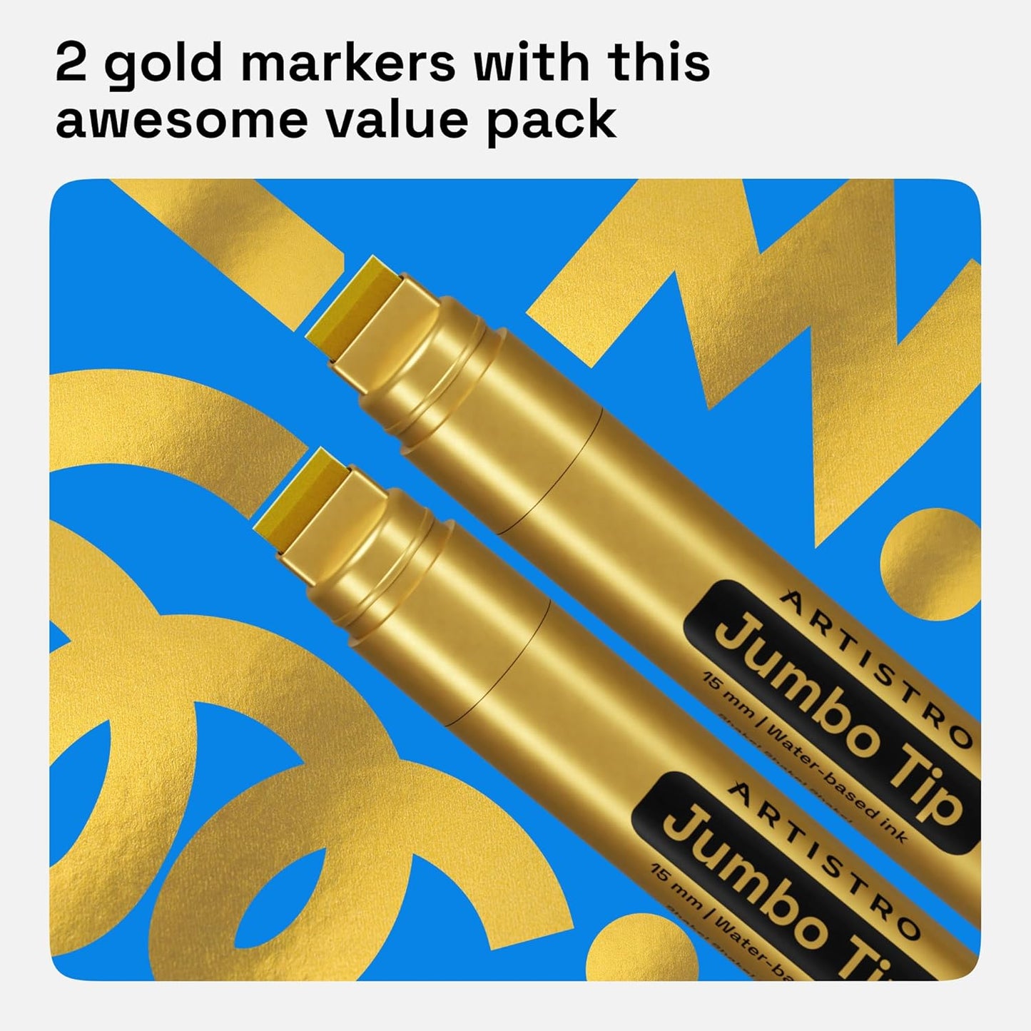 ARTISTRO 2 Gold Acrylic Paint Markers - 0.7mm Extra Fine-Tip Metallic Paint Pens - Perfect for Crafting, Art Projects, & More