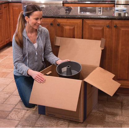 Bankers Box Large Prime Moving Box 6 Pack, Reinforced Handles, Tape-Free Assembly, Attached Lid, 18-in x 18-in x 24-in (0062904)