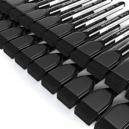 ARTEZA Black Dry Erase Markers with Erasers – Pack of 36 Magnetic Fine Tip Whiteboard Pens with Low-Odor Ink for Office & Home Use