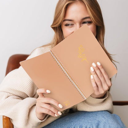 ZICOTO Aesthetic Spiral Notebook Set of 3 For Women - Cute College Ruled 8x6 Journal/Notebook with Large Pockets And Lined Pages - Perfect Supplies to Stay Organized at Work or School