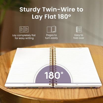 Lined Spiral Notebook Journal for Work, 300 Pages Thick B5 (7.1"x10") College Ruled Journal for Women & Writing, Hardcover Notebook for Note Taking, Perfect for Office Home School Supplies, Purple