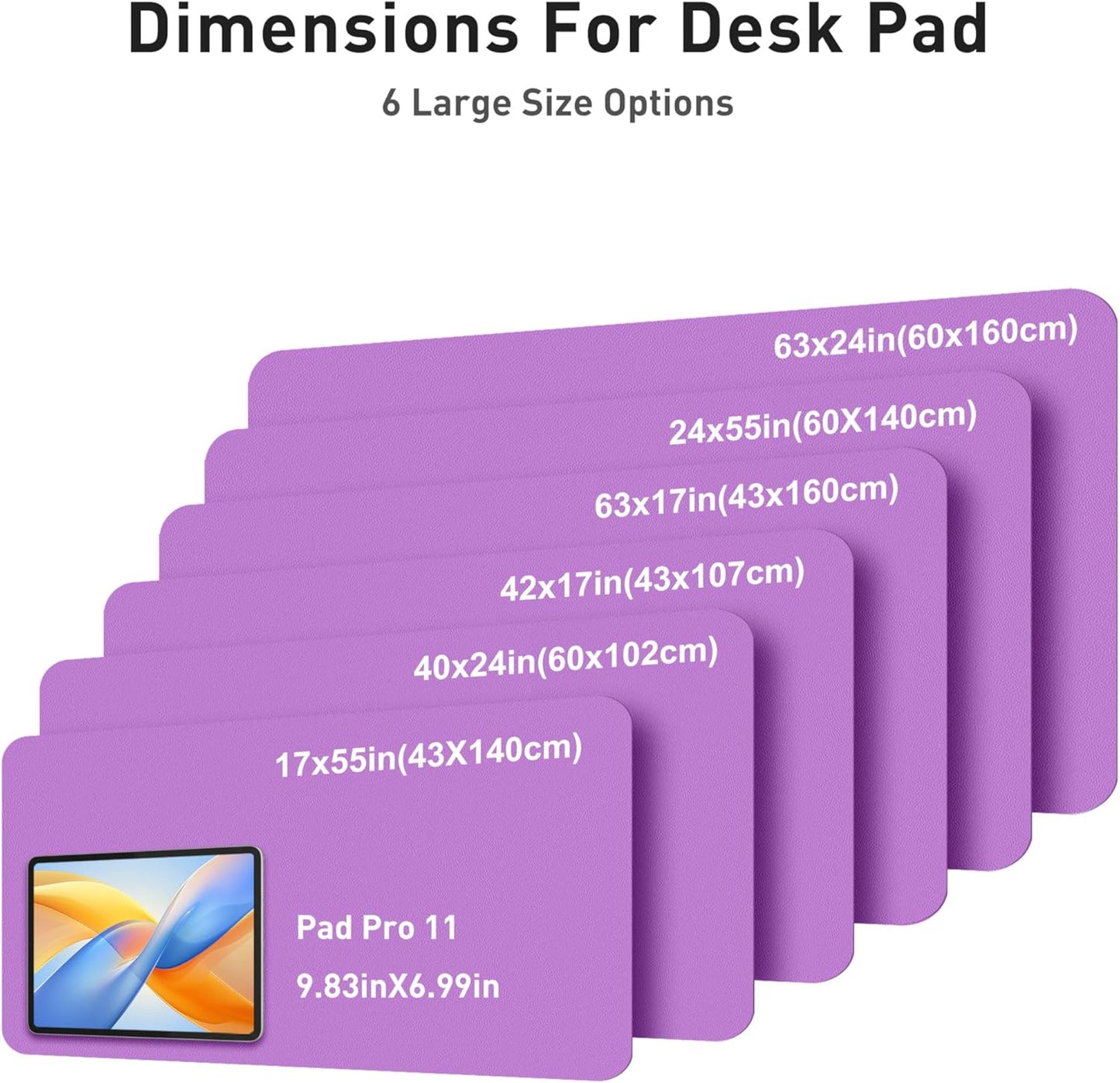 Aothia Leather Office Desk Pad Protector, Non-Slip PU Leather Desk Blotter, Waterproof Laptop Writing Mouse Pad for Office and Home, Black, 31.5" x 15.7" - Colors A