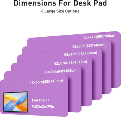 Aothia Leather Desk Pad Protector, Mouse Pad, Office Desk Mat, Non-Slip PU Leather Desk Blotter, Laptop Desk Pad, Waterproof Desk Writing Pad for Office and Home (Black,36" x 17") - Colors A